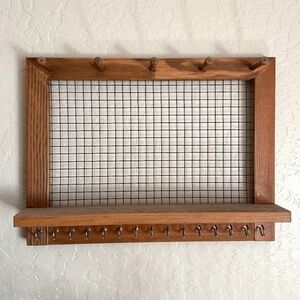 Handmade Wooden Wall Jewelry Organizer
